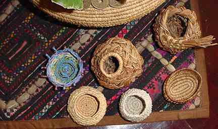 Series of small baskets by Nancy Latham