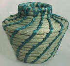 Green paper basket by Carol Antrim